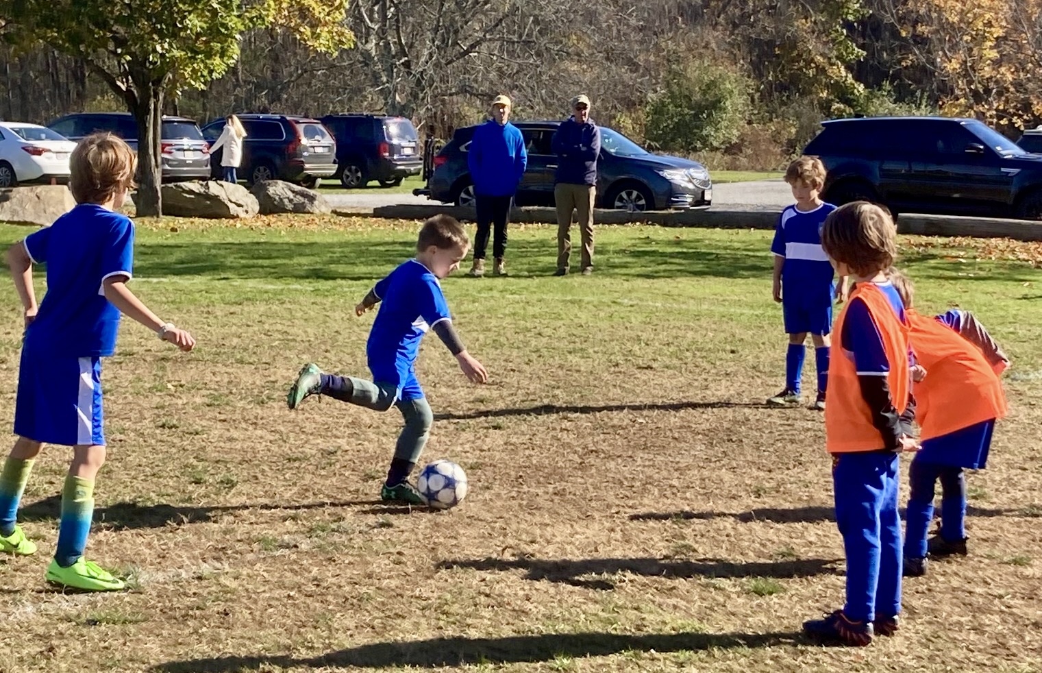 Second grade boys team on the field